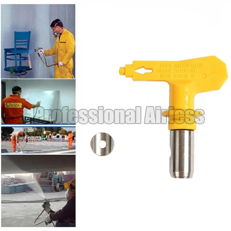 Airless Yellow Tips Steel Tip Gasket for High Pressure Spray Gun Seat Guard Guide 109/209/609/517/525/303/415/621/335/221 |