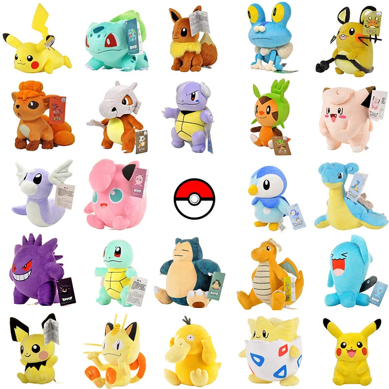 

Kawaii Мягкая кукла Покемон Пикачу плюшевая кукла чармандер Бульбазавр Сквиртл снорлакс Charizard Eevee Psyduck детский подарок