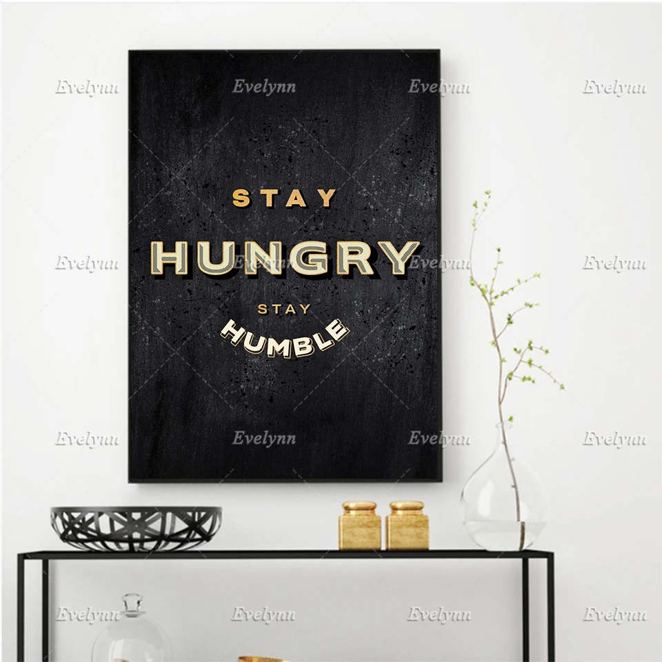 

Wall Art Prints Canvas Painting Stay Humble Inspirational Quote Poster Modular Motivational Pictures Office Decor Floating Frame
