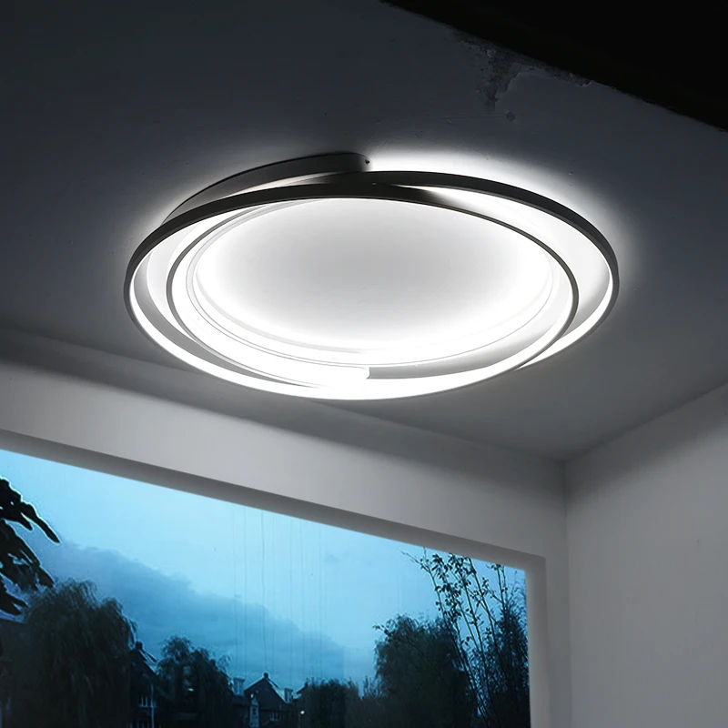 Современная круглая Потолочная люстра светодиодная лампа для спальни гостиной