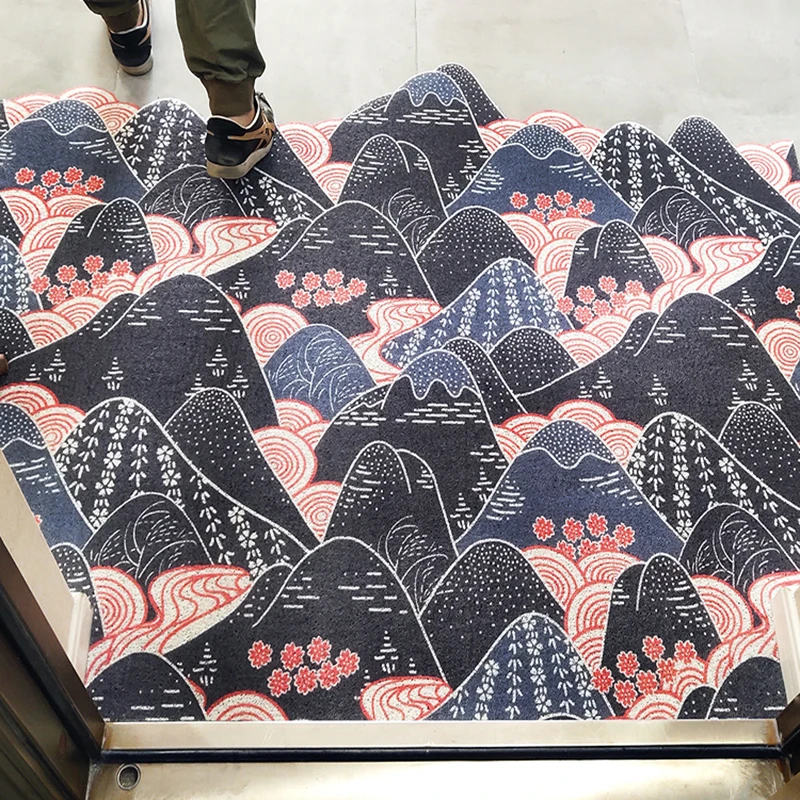 

Mountain Pattern Entrance Rug Welcome Mat Indoor Outdoor Doormat Low Profile Carpet Door Rug Large Carpet Non Slip Rubber Back