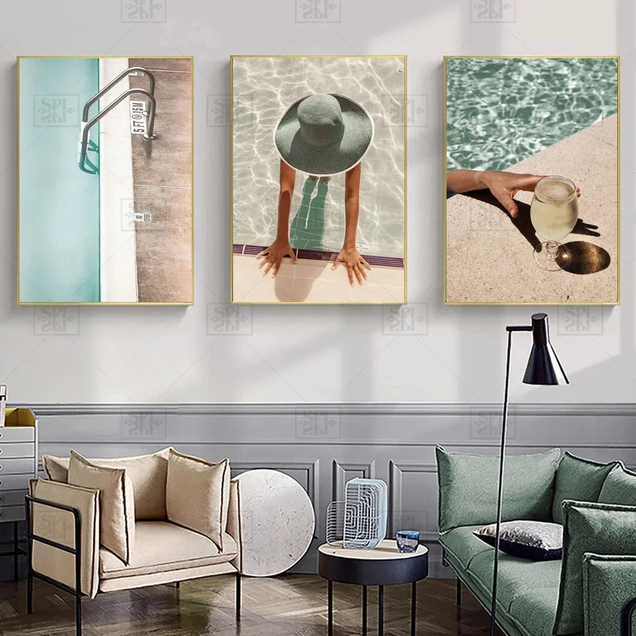 Настенная Картина на холсте с изображением солнечного света пляжа моря женщины