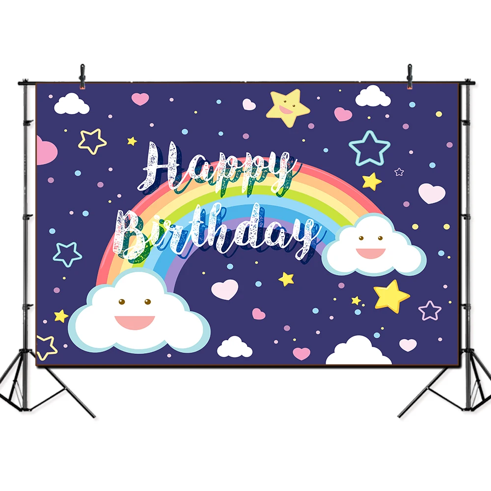 

thin vinyl baby children happy birthday party Banner Backgrounds Printed Professional Indoor Photographic studio Backdrop