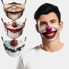 Веселые дневные ужасные маски клоуна, модные маски для защиты лица и езды на велосипеде, дышащие маски для взрослых вечерние для мужчин и женщин