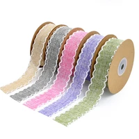 10yardslot 25mm hemming ear edge hemp ribbon for wedding party decorations gift bouquet wrapping bow diy lace ribbons