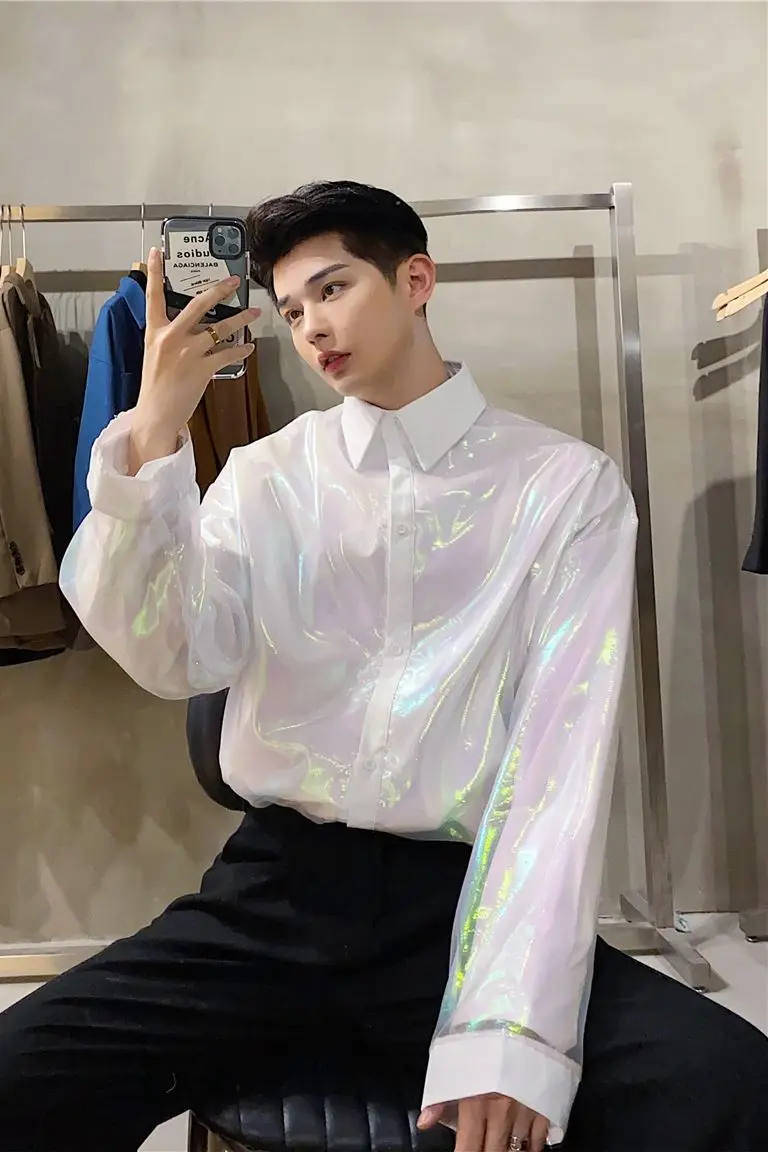 

2020 Spring And Autumn New Youth Popular Men's Double Yarn Symphony Loose Long Sleeve Shirt Fashion Casual Top Jacket M-2XL