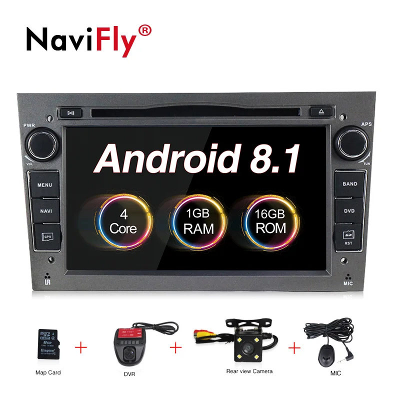 2DIN Android8.1 HD экран 1024*600 Автомобильный мультимедийный плеер для Opel Astra Vectra Antara Zafira Corsa с радио gps dvd плеер - Цвет: camera with dvr