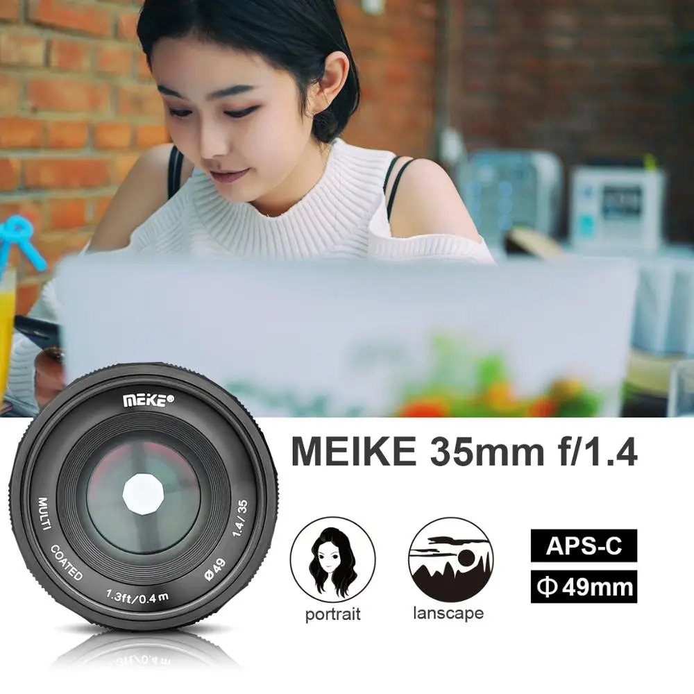 Meike MK-35-1.4 35 мм f1.4 ручная фокусировка Большая диафрагма объектива APS-C для Fujifilm XT100/XT3/XE2/XE2s/XE3/XE1/X30/X70/XT2/XA1/XPro1