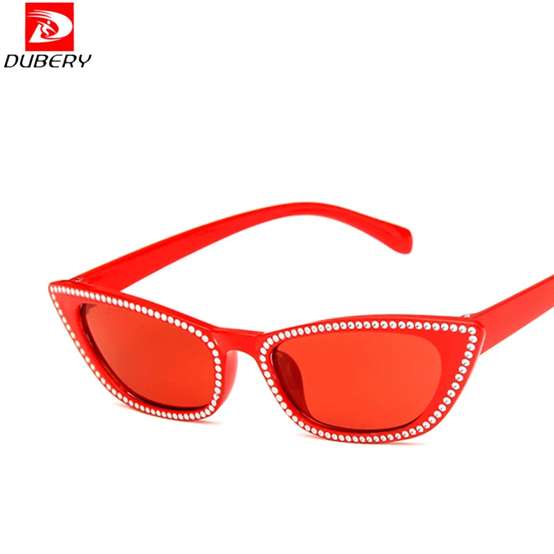 DUBERY 2019 Lunette Soleil Femme бриллиантовые маленькие солнцезащитные очки кошачий глаз