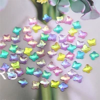 100pcs butterfly cute aurora multicolor resin acrylic nail art decorations for nails glitter scrapbook diy accessories