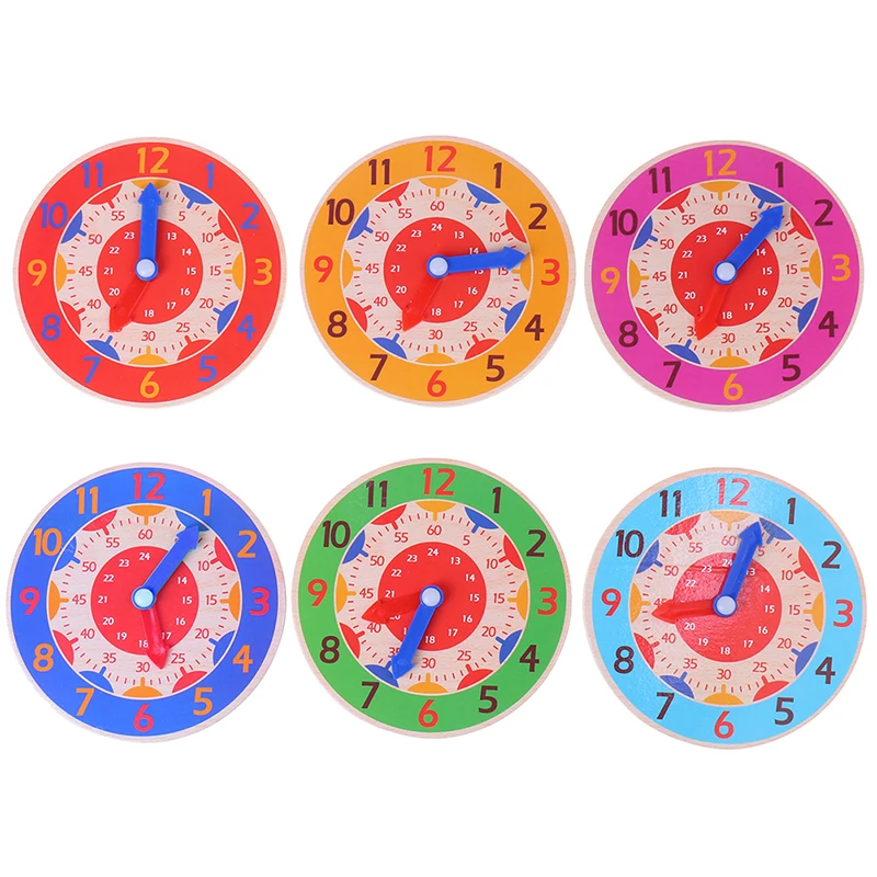 

Clocks Toys for Kids Early Preschool Teaching Aids Children Montessori Wooden Clock Toy Hour Minute Second Cognition Colorful