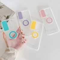 finger ring holder stand cover for redmi note 10 pro 9s 9t 9 power xiaomi mi 11 11i 11x poco f3 m3 candy color clear phone case