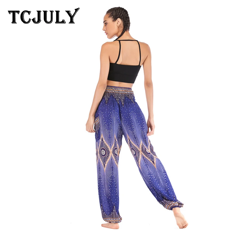 Женские шаровары с принтом глаз TCJULY повседневные свободные высокой талией и