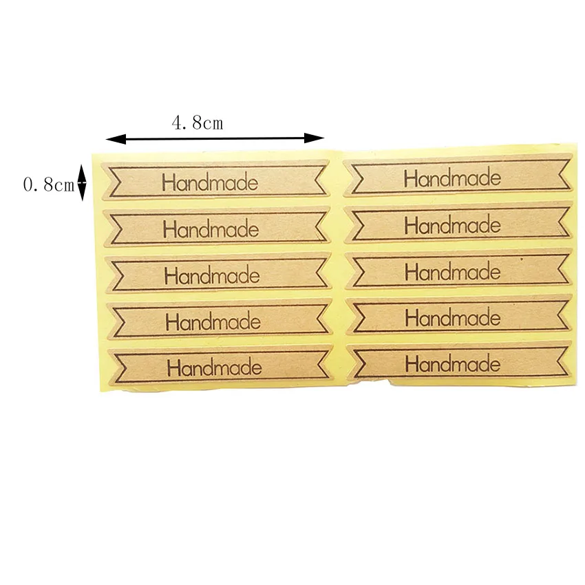 100 шт./лот Ручная работа Полоска наклейка из крафт-бумаги Подарочные наклейки для