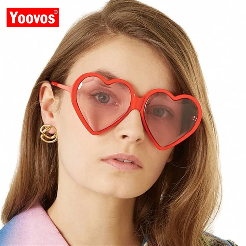 

Yoovos 2021 Heart Sunglasses Women/Men Luxury Brand Sun Glasses For Women Large Frame Retro Classic Gafas De Sol Mujer UV400