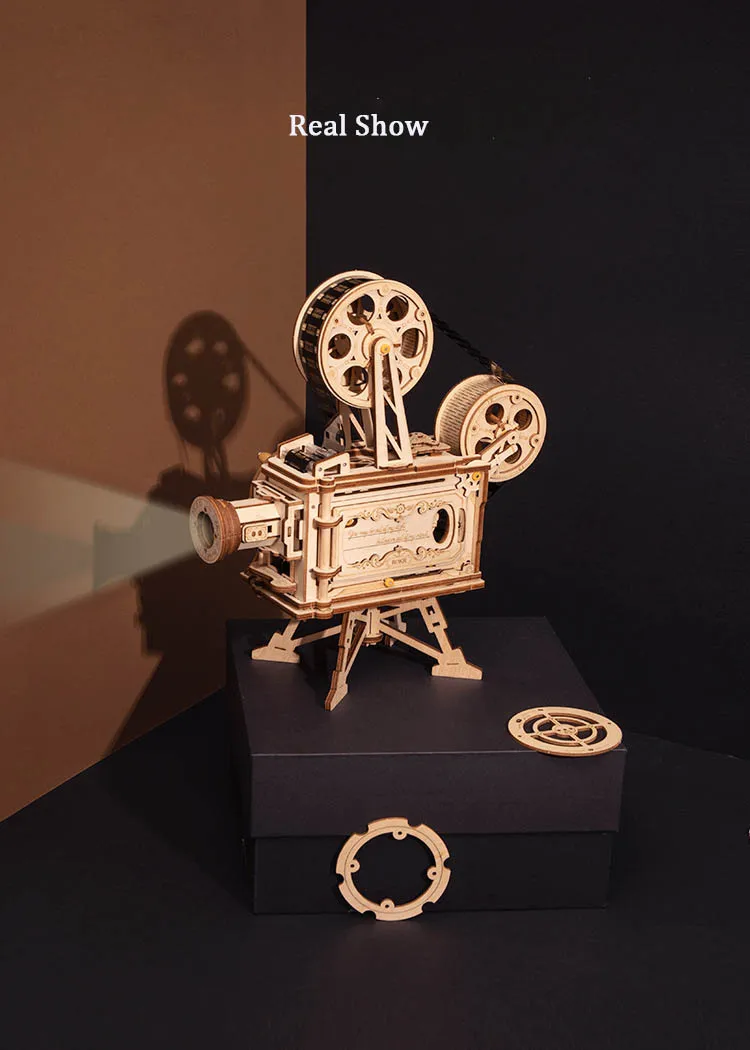 

Classic Projectors Wood Crafts DIY Model Building Kits Retro 3D Wooden Puzzle Toys Interactive Gifts Decor For Adults Children