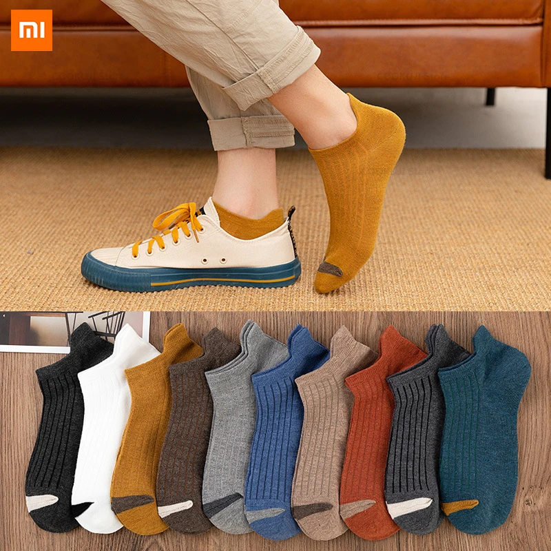 

Носки Xiaomi Youpin мужские короткие, хлопок, низкая талия, абсорбирующие пот, дезодорирующие, на каблуке, 5 пар, для весны и лета