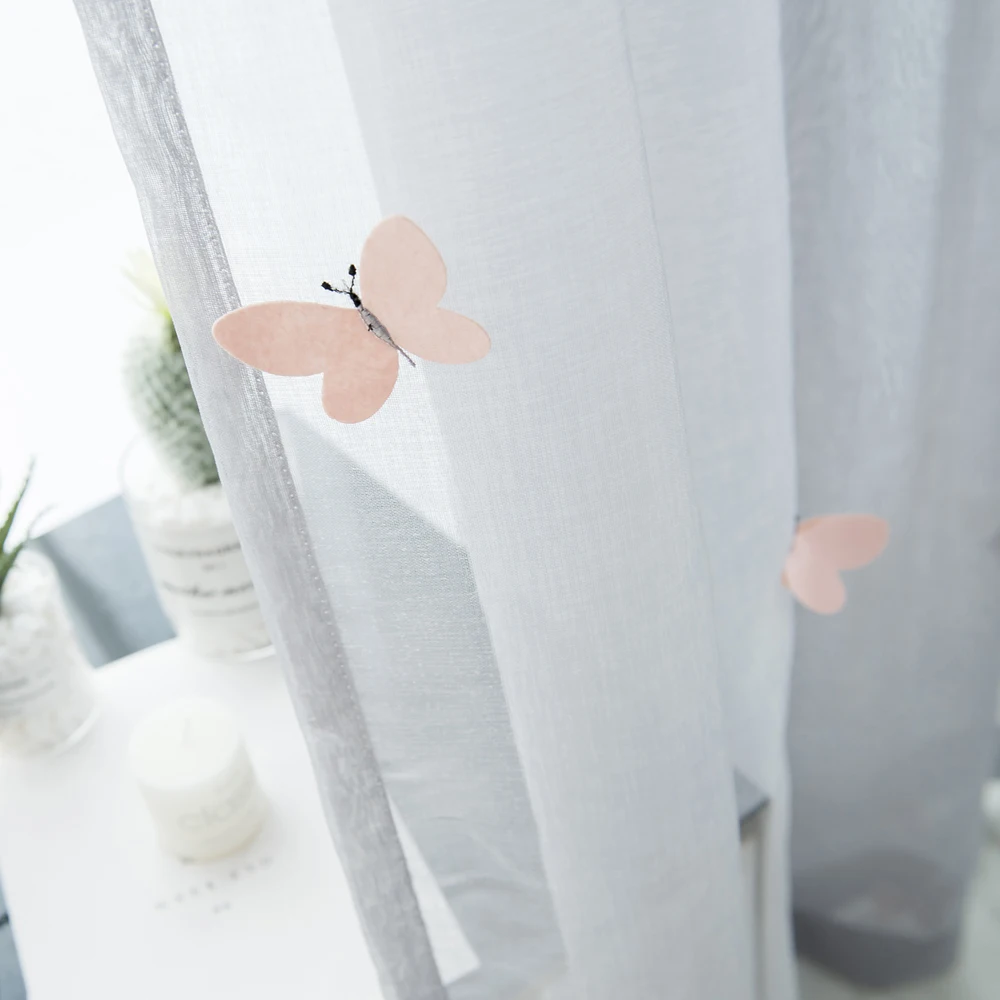 Трехмерная вышитая бабочка занавеска для детей дочки детская комната мультфильм