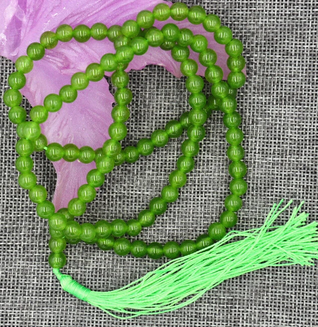 918 + горячие ювелирные изделия 6 мм Тибетский буддизм 108 изумруд драгоценный