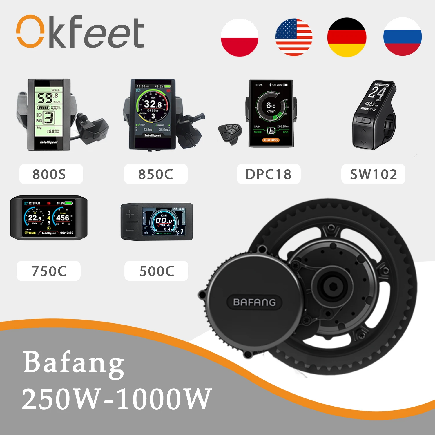 

E Bike Bicycle Bafang 8Fun Ultra 73mm BBS01 BBS02 BBSHD 250W 500W 750W 1000W Mid Drive Brushless Motor Ebike Conversion Kit