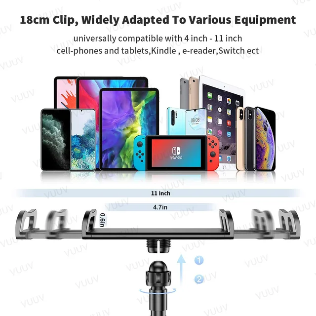 Universal Phone Tablet Holder For Bed Desk Flexible Long Arm Clamp Tablet Stand For iPad Samsung Xiaomi Huawei Tablet Bed Mount 3