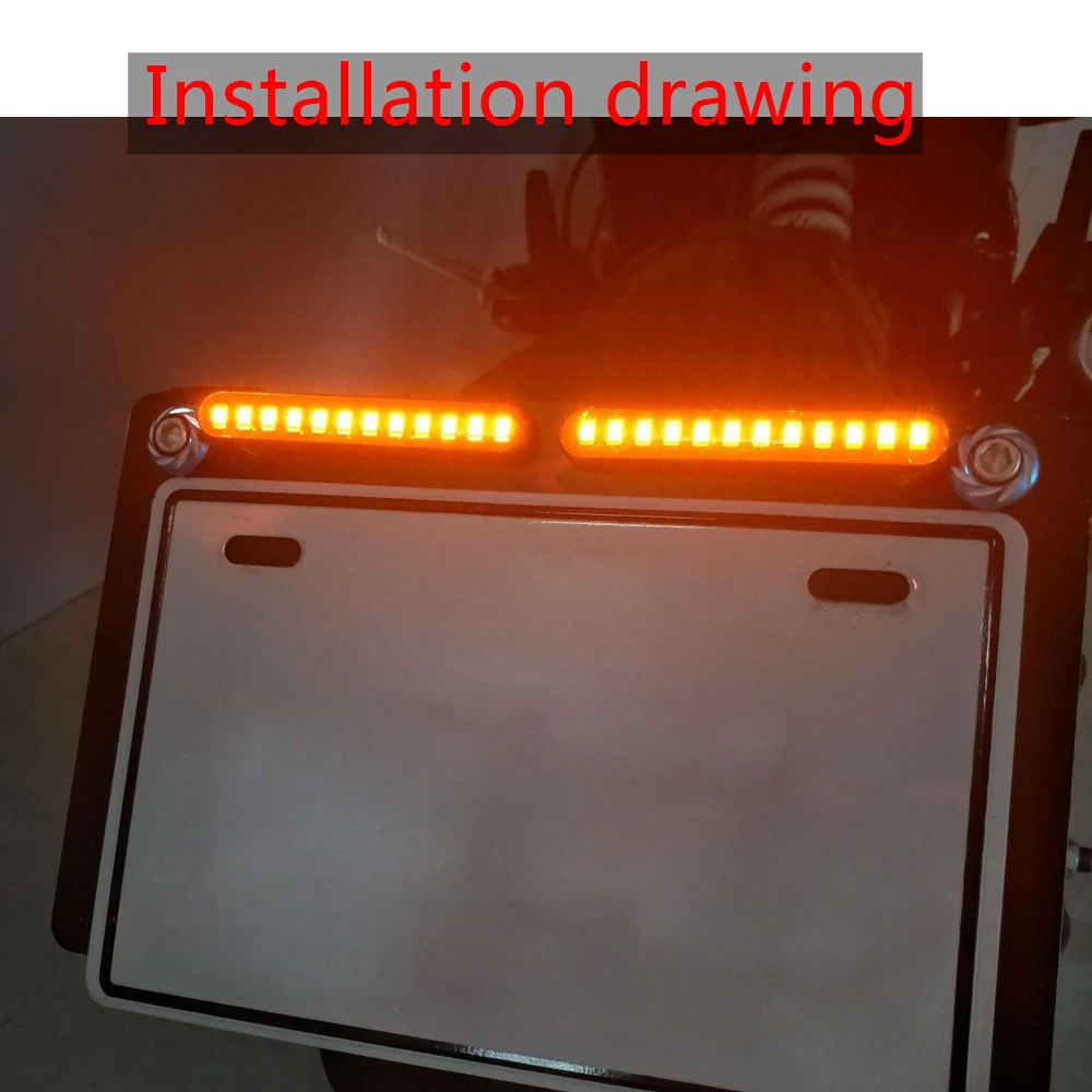 

1pcs 12LED Sequential Flowing Strips Motorcycle Car Mini Turn Signal Lights Amber 12V Decoration Lamp Strip Accessories