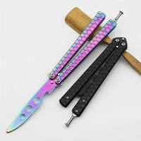 colorful practice foldable training tool portable transformable blunt balisong pocket trainer for outdoor game self defense
