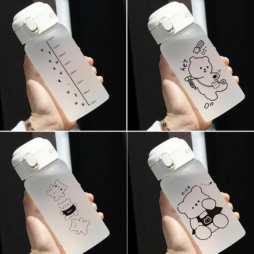 

Men's and women's glass water cups with straws, simple and creative, fresh, portable, cute and personalized bouncing cups