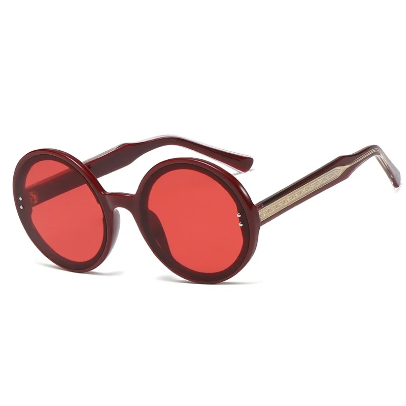 Женские и мужские трендовые круглые с заклепками CP Весенние солнцезащитные очки