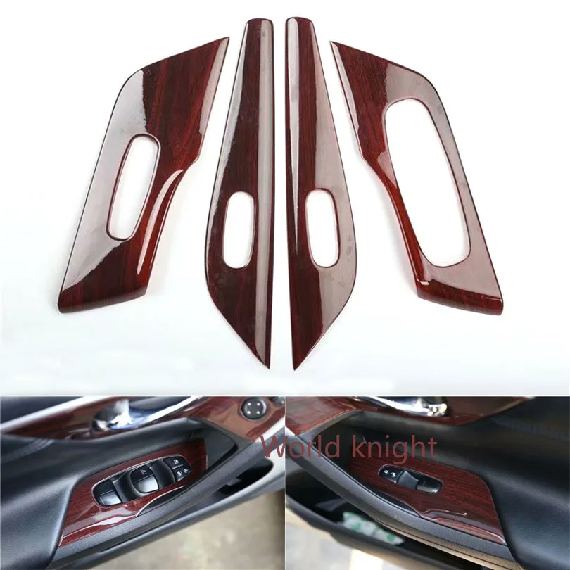 

4Pc Car Window Lift Switch Door Armrest Panel Cover ABS Stickers For Nissan Altima 2013 2014 2015 2016 2017 2018 LHD Car Styling