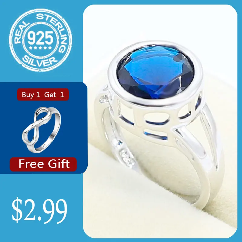 Женское вечерние ЦО из серебра 925 пробы с сапфиром | Украшения и аксессуары