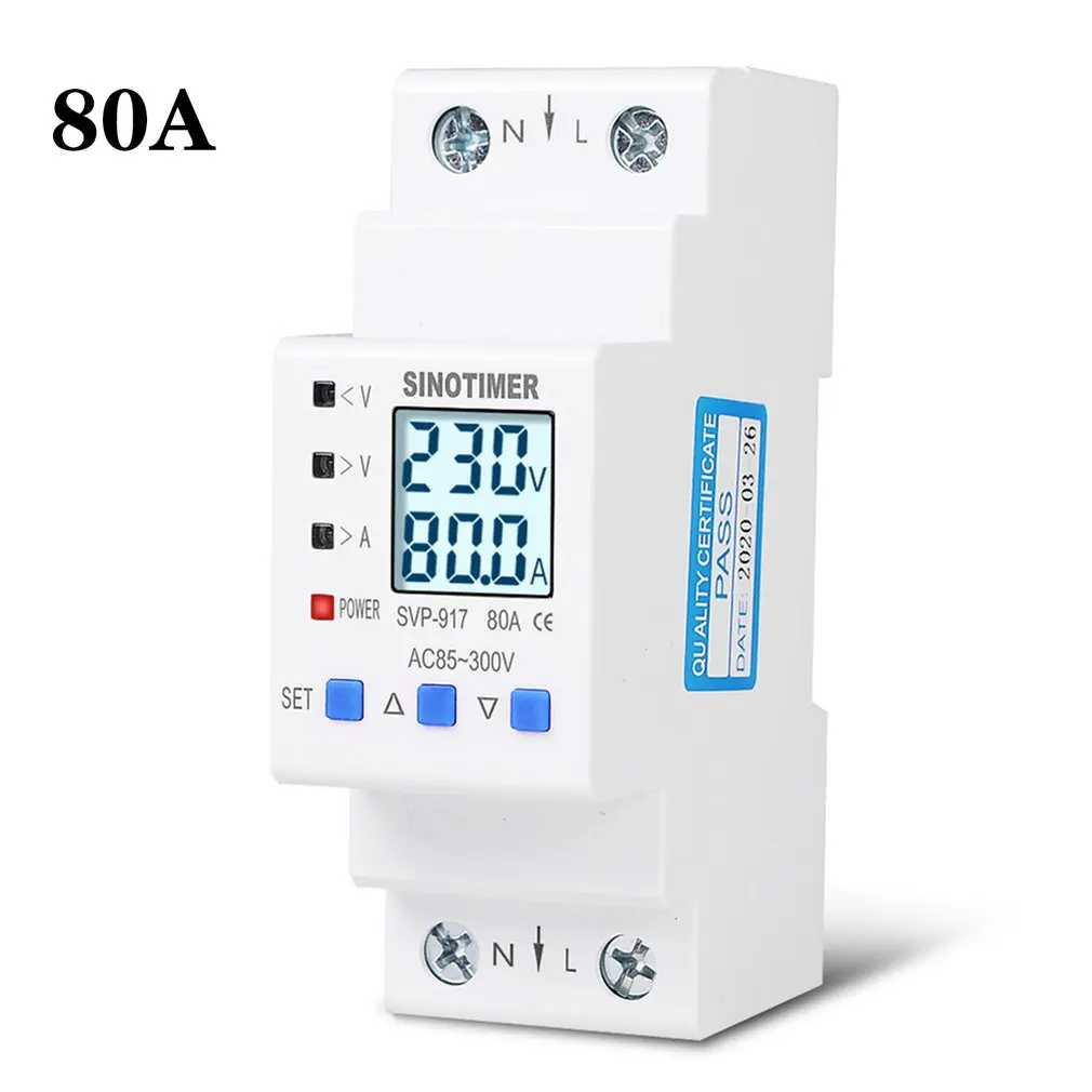 

85-300V Adjustable Over And Under Voltage Protective Energy Meter Cycle Switch Timer Delay Control Over Current Protection