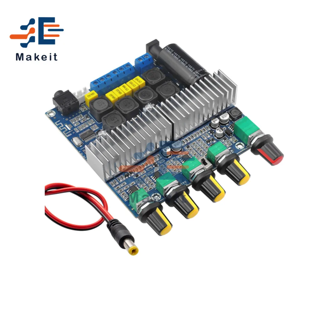 DC12-24V TPA3116D2 Bluetooth 5,0 плата цифрового усилителя 100 Вт + 50 Вт + 50 Вт, трехканальный мощный аудио усилитель, модуль динамика