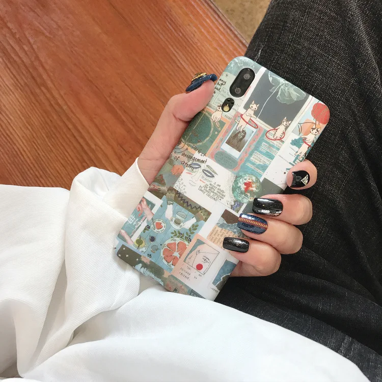 Милый художественный чехол для телефона Huawei P20 lite P30 Pro P20lite жесткий