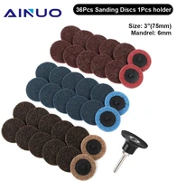 37pcs 3 abrasive disc sanding discs roll lock surface conditioning discs r type quick change disc with1 disc pad holder