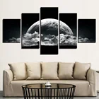 Настенная живопись на холсте, HD принты, 5 шт., полнолунная Ночная живопись, облако, туман, Горный пейзаж, Постер, Декор для дома, гостиной