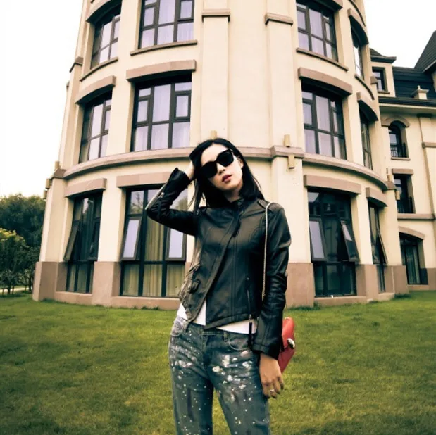 Women's branded genuine leather motocycle coats ladies natural sheepskin jackets turn-down collar black plus oversized 2xl xxl