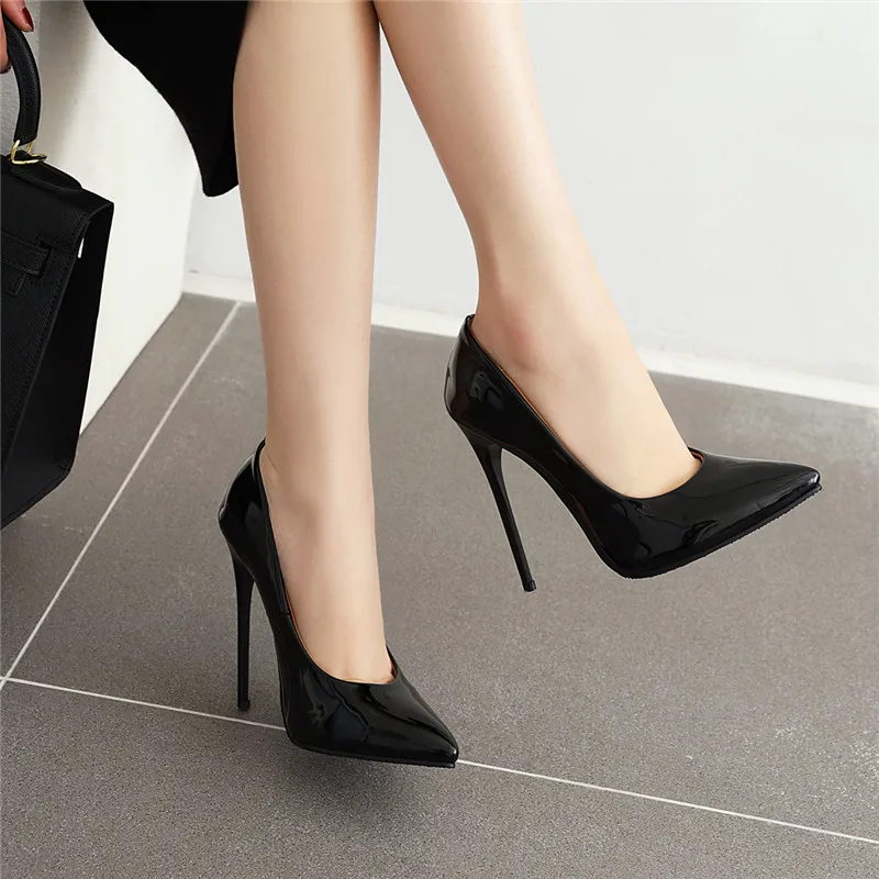 

MoonMeek big size 34-48 high heels shoes patent leather summer shallow women pumps sexy stiletto heels pointed toe party shoes