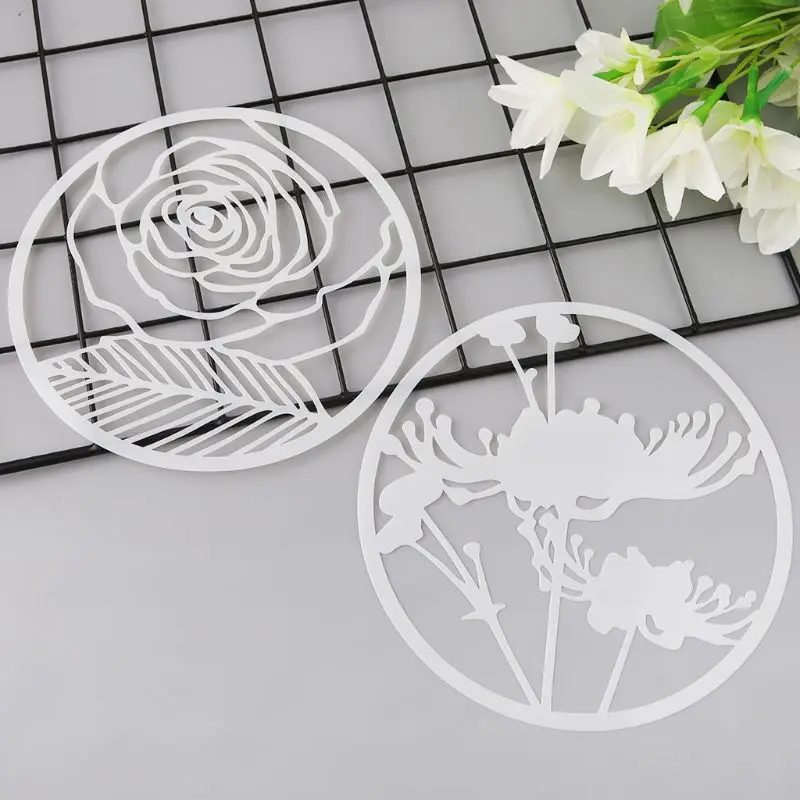 

8Pcs 8Pcs Round Grilles Drawing Molds Plastic Children Painting Stencils DIY Paper Art Craft Card Label Scrapbook Bookmark Toy