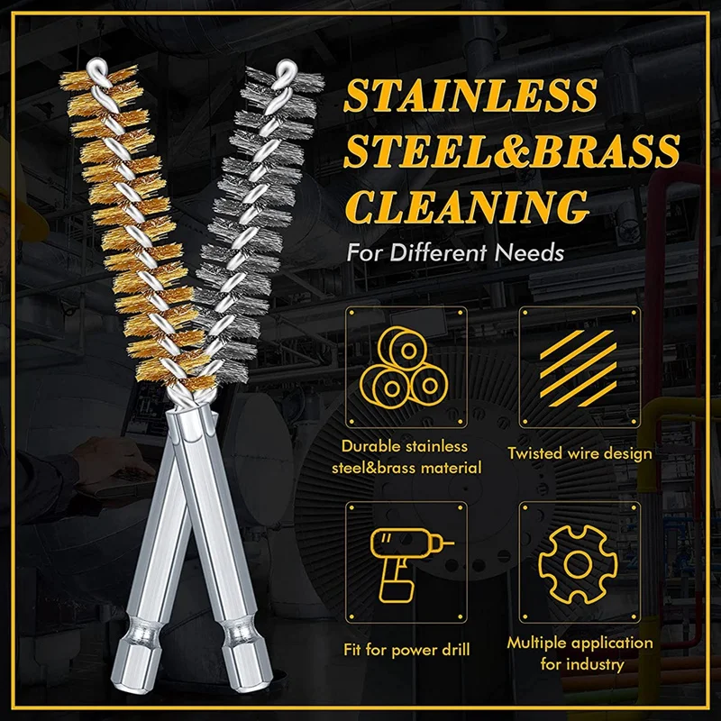 Продвижение! Набор для чистки отверстий из бронзовой щетки на стальной проволоке нержавеющая сталь подходит для электрического дрели.