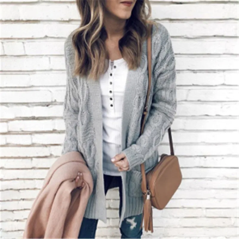 

Женский трикотажный свитер с капюшоном, однотонный Кардиган с длинным рукавом и отложным воротником, осень 2020