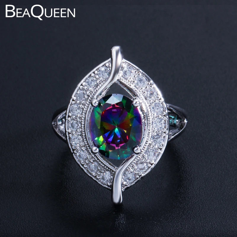 Кольцо BeaQueen для женщин обручальное вечернее Ювелирное Украшение в форме глаза с