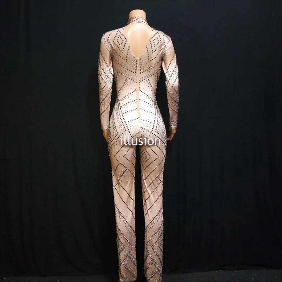 Женский комбинезон со стразами Модный Блестящий Комбинезон на день рождения