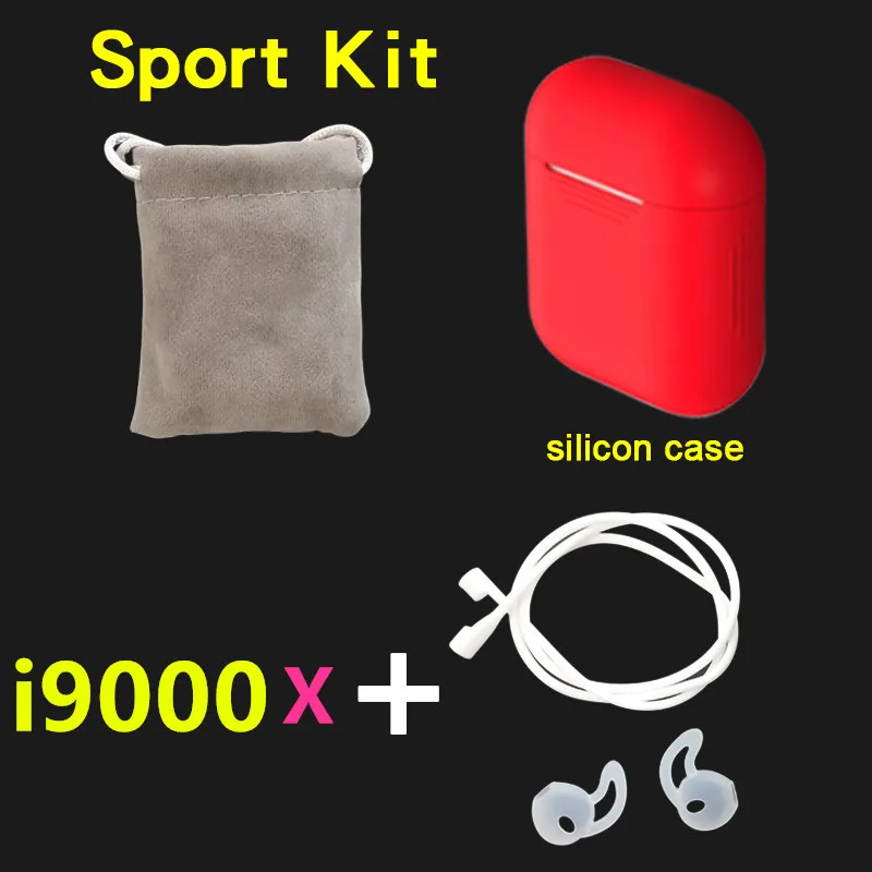 I9000 X tws беспроводные bluetooth-гарнитуры pk w1 чип i10 i20 i30 i60 i200 i500 i9000 tws для iPhone Android tws i9000 - Цвет: i9000x kits red