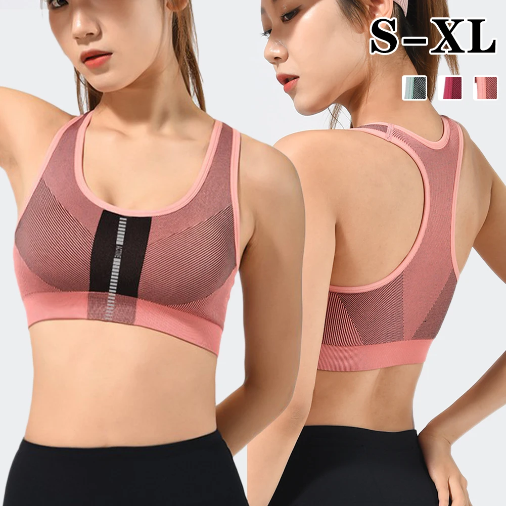 

Women Sports Bra Push Up Yoga Fitness Bra Shock Absorbing Wire Free Racerback Running Workout Underwear Breathable Activewear