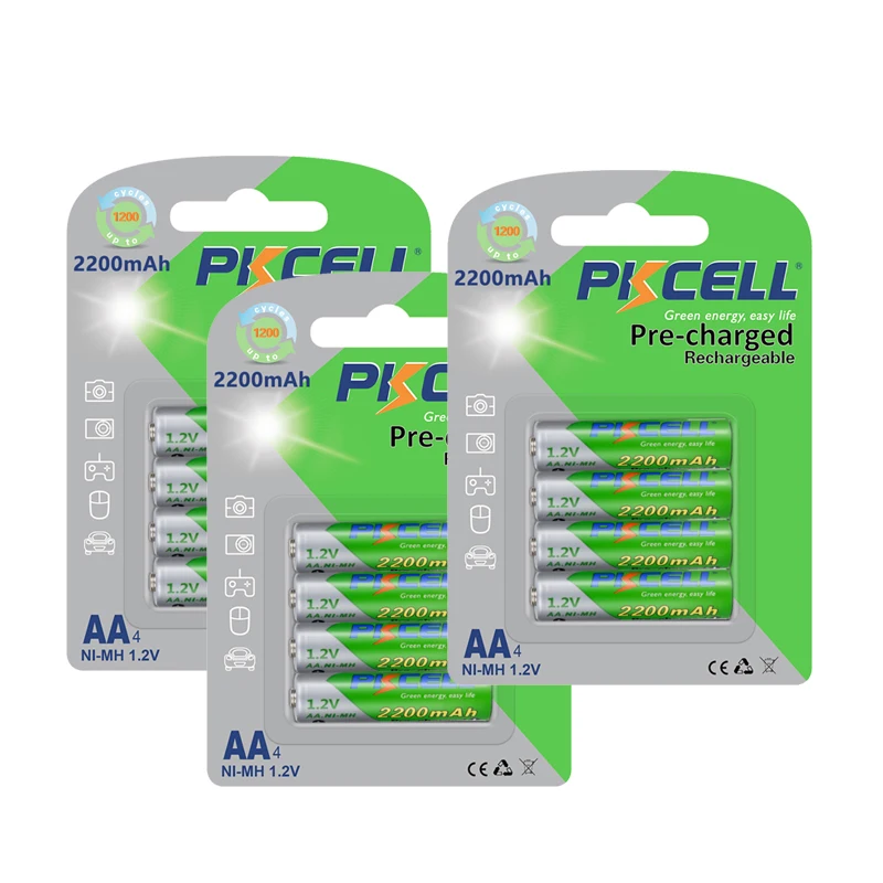 

12PC/3Pack 2200mah 1.2v NIMH AA Rechargeable batteries AA Low Self Discharge Battery Real Capacity batteri For Camera