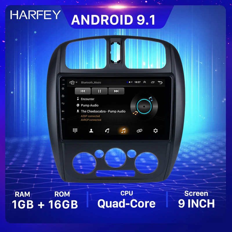 Harfey Автомобильный мультимедийный плеер Android 9 1 дюймов для 2002 2003 2004-2008 Mazda 323/FAW 哈尔玛