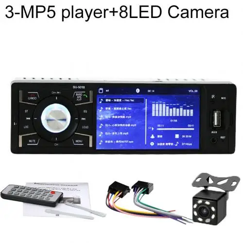 8 LED Rear Camera 4,1 дюймовый многофункциональный автомобильный fm-радио Bluetooth аудио видео MP5 плеер с камерой заднего вида - Цвет: 8 LED Rear Camera
