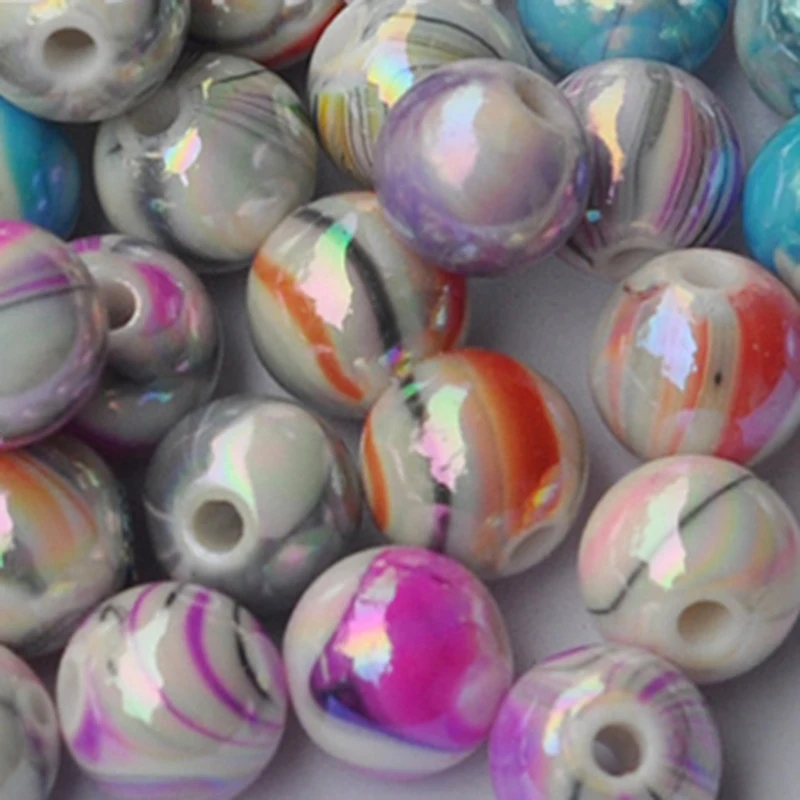 

Beads for Bracelets Beads for Jewelry Making Loose Beads in Ink Patterns (8mm)