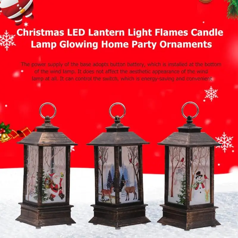 

Christmas LED Lantern Light Flames Glowing Candle Lamp New Year Home Party Decor Energy Saving and Environmental Protection